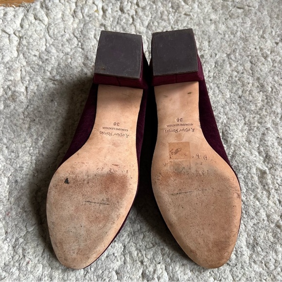 & other stories: Maroon Velvet Block Heel Slip On Almond Toe Heels Size 38 - Picture 4 of 10